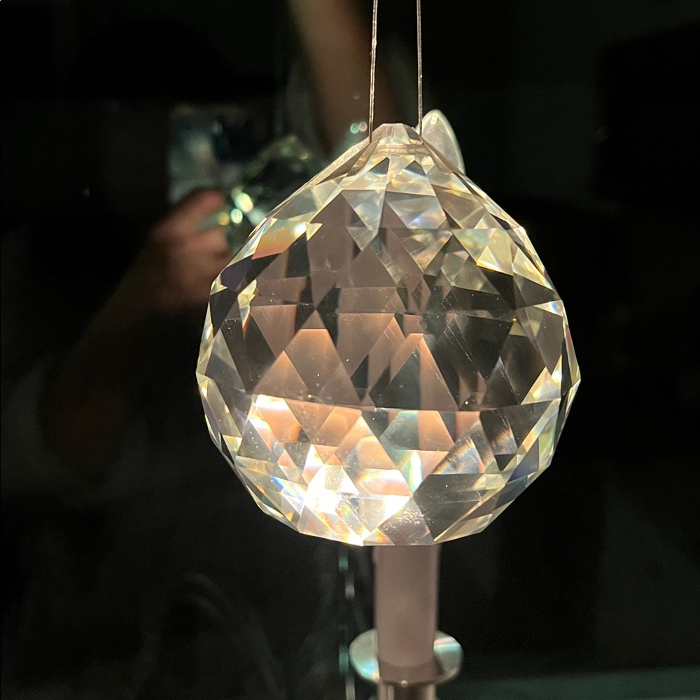 Large Faceted Crystal Prism Sphere